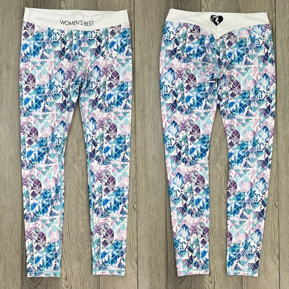 Womens Best Size M Geometric Spell Out Pullon Ankle Activewear Legging Athletic
